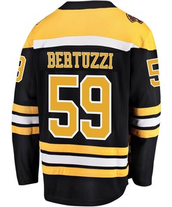 Tyler Bertuzzi 59 Boston Bruins Stanley Cup 2023 Playoffs Patch Home Breakaway Men Jersey - Black - Robokeg