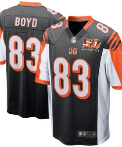 Tyler Boyd Cincinnati Bengals Nike 50th Anniversary Patch Game Jersey - Black - Robokeg