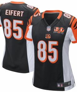 Tyler Eifert Cincinnati Bengals Nike Womens 50th Anniversary Patch Game Jersey - Black - Robokeg