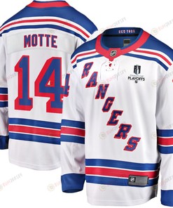 Tyler Motte 14 New York Rangers Stanley Cup 2023 Playoffs Patch Away Breakaway Men Jersey - White - Robokeg