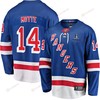 Tyler Motte 14 New York Rangers Stanley Cup 2023 Playoffs Patch Home Breakaway Men Jersey - Blue - Robokeg