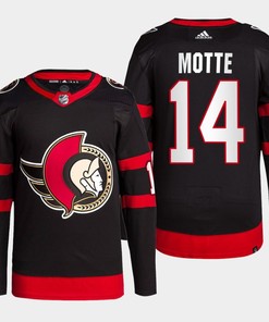 Tyler Motte 14 Ottawa Senators 2022-23 Primegreen Home Black Jersey - Robokeg