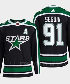 Tyler Seguin 91 Reverse Retro 2.0 2022 Dallas Stars Black Jersey Pro Primegreen - Robokeg