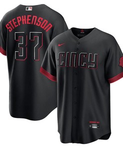 Tyler Stephenson 37 Cincinnati Reds 2023 City Connect Men Jersey - Black - Robokeg