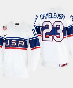USA Sasha Chmelevski 23 2022 IIHF World Championship White Home Jersey - Robokeg