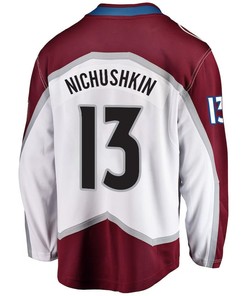 Valeri Nichushkin 13 Colorado Avalanche Stanley Cup 2023 Playoffs Patch Away Breakaway Men Jersey - White - Robokeg