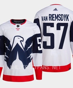Van Riemsdyk 57 Washington Capitals 2023 Jersey Stadium White Primegreen - Robokeg