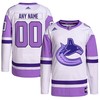 Vancouver Canucks Adidas Hockey Fights Cancer Primegreen Authentic Custom Jersey - White/purple Custom Jerseys Nhl - Robokeg