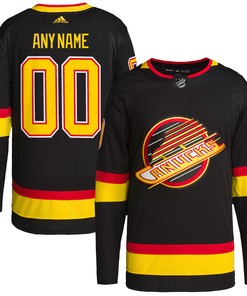 Vancouver Canucks Adidas Retro Primegreen Authentic Pro Custom Jersey - Black Custom Jerseys Nhl - Robokeg