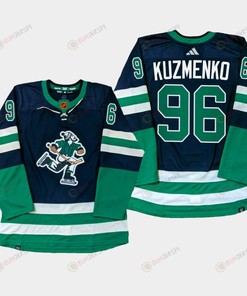 Vancouver Canucks Andrei Kuzmenko 96 Navy PrimeGreen Reverse Retro Jersey 2022-23 - Robokeg