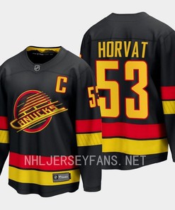 Vancouver Canucks Bo Horvat 53 2023-24 Alternate Jersey Breakaway Black - Robokeg
