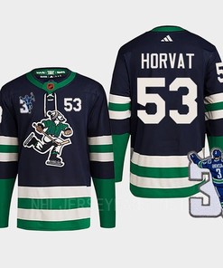 Vancouver Canucks Bo Horvat 53 Navy Reverse Retro 2.0 Kevin Bieska Patch Jersey - Robokeg