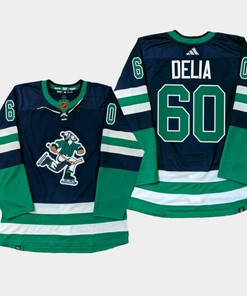 Vancouver Canucks Collin Delia 60 Navy PrimeGreen Reverse Retro Jersey 2022-23 - Robokeg