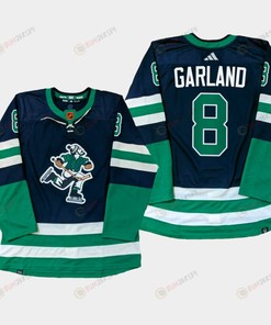 Vancouver Canucks Conor Garland 8 Navy PrimeGreen Reverse Retro Jersey 2022-23 - Robokeg