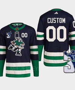 Vancouver Canucks Custom 00 Navy Reverse Retro 2.0 Kevin Bieska Patch Jersey - Robokeg