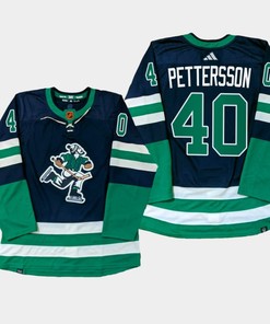 Vancouver Canucks Elias Pettersson 40 Navy PrimeGreen Reverse Retro Jersey 2022-23 - Robokeg