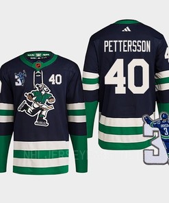 Vancouver Canucks Elias Pettersson 40 Navy Reverse Retro 2.0 Kevin Bieska Patch Jersey - Robokeg