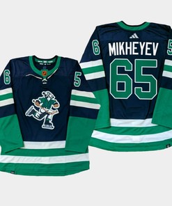 Vancouver Canucks Ilya Mikheyev 65 Navy PrimeGreen Reverse Retro Jersey 2022-23 - Robokeg