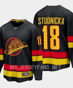 Vancouver Canucks Jack Studnicka 18 2023-24 Alternate Jersey Breakaway Black - Robokeg
