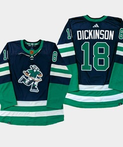Vancouver Canucks Jason Dickinson 18 Navy PrimeGreen Reverse Retro Jersey 2022-23 - Robokeg
