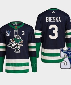 Vancouver Canucks Kevin Bieska 3 Navy Reverse Retro 2.0 Kevin Bieska Patch Jersey - Robokeg
