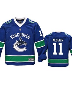 Vancouver Canucks Mark Messier 11 Player Home Blue Jersey -Youth Jersey - Robokeg