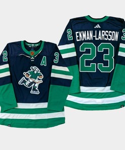 Vancouver Canucks Oliver Ekman-Larsson 23 Navy PrimeGreen Reverse Retro Jersey 2022-23 - Robokeg