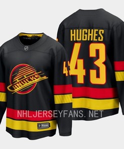 Vancouver Canucks Quinn Hughes 43 2023-24 Alternate Jersey Breakaway Black - Robokeg