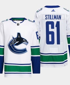 Vancouver Canucks Riley Stillman 61 White Away Jersey 2022-23 - Robokeg