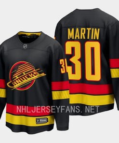 Vancouver Canucks Spencer Martin 30 2023-24 Alternate Jersey Breakaway Black - Robokeg