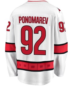 Vasiliy Ponomarev 92 Carolina Hurricanes Stanley Cup 2023 Playoffs Patch Away Breakaway Men Jersey - White - Robokeg