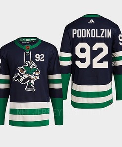 Vasily Podkolzin 92 Reverse Retro 2.0 2022 Vancouver Canucks Navy Jersey Primegreen - Robokeg