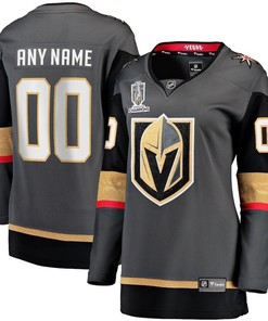 Vegas Golden Knights 2023 Stanley Cup Champions Patch Alternate Breakaway Custom 00 Women Jersey - Black - Robokeg