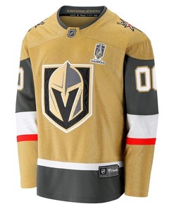 Vegas Golden Knights 2023 Stanley Cup Champions Patch Custom 00 Home Breakaway Jersey - Gold - Robokeg
