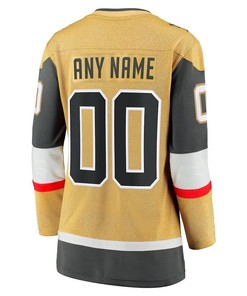 Vegas Golden Knights 2023 Stanley Cup Champions Patch Home Breakaway Custom 00 Women Jersey - Gold - Robokeg