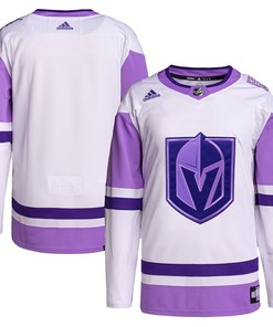 Vegas Golden Knights Adidas Hockey Fights Cancer Primegreen Authentic Blank Practice Jersey - White/purple Nhl - Robokeg