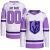 Vegas Golden Knights Adidas Hockey Fights Cancer Primegreen Authentic Custom Jersey - White/purple Custom Jerseys Nhl - Robokeg