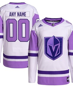 Vegas Golden Knights Adidas Hockey Fights Cancer Primegreen Authentic Custom Jersey - White/purple Custom Jerseys Nhl - Robokeg