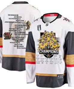 Vegas Golden Knights Celebrating Vegas' Championship 2023 Stanley Cup Men Jersey - White - Robokeg