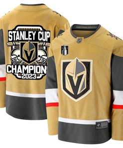 Vegas Golden Knights Crowned Champions 2023 Stanley Cup Men Jersey - Yellow - Robokeg