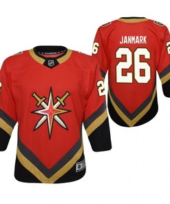 Vegas Golden Knights Mattias Janmark 26 Red Reverse Retro 2023 Jersey Youth Jersey - Robokeg