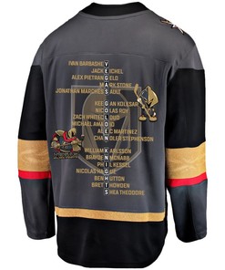 Vegas Golden Knights Players List 2023 Stanley Cup Men Jersey - Black - Robokeg