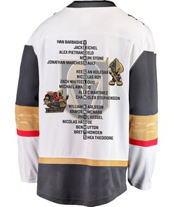 Vegas Golden Knights Players List 2023 Stanley Cup Men Jersey - White - Robokeg