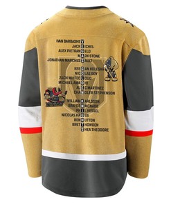 Vegas Golden Knights Players List 2023 Stanley Cup Men Jersey - Yellow - Robokeg