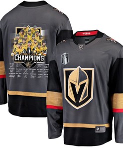 Vegas Golden Knights Players Signatures 2023 Stanley Cup Men Jersey - Black - Robokeg