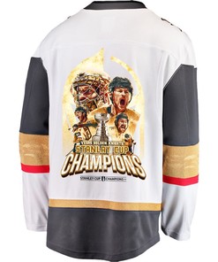 Vegas Golden Knights Unleashing Greatness 2023 Champions Stanley Cup Men Jersey - White - Robokeg