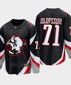 Victor Olofsson 71 Buffalo Sabres 2022-23 Goathead Third Premier Breakaway Player Black Jersey - Robokeg