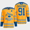 Vladimir Tarasenko 91 Reverse Retro 2.0 2022 St. Louis Blues Yellow Jersey Primegreen - Robokeg