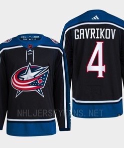 Vladislav Gavrikov 4 Reverse Retro 2.0 2022 Columbus Blue Jackets Navy Jersey Primegreen - Robokeg