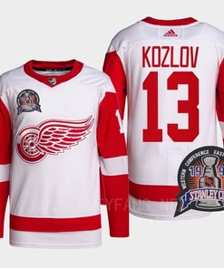 Vyacheslav Kozlov 13 1997 Stanley Cup Detroit Red Wings Red Jersey 25th Anniversary - Robokeg